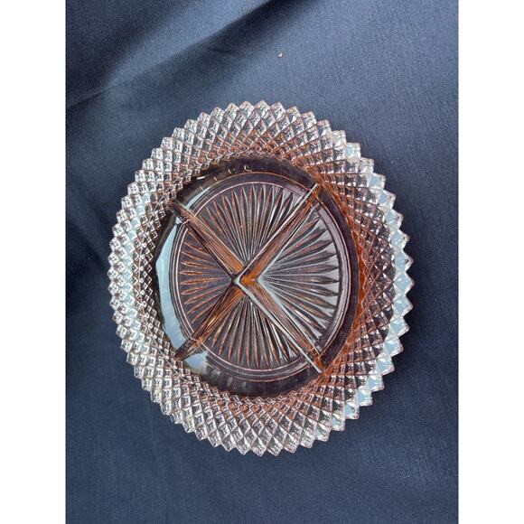 Vintage Anchor Hocking Miss America Pink Depression Glass 4-Section Relish Dish - Picture 3 of 6